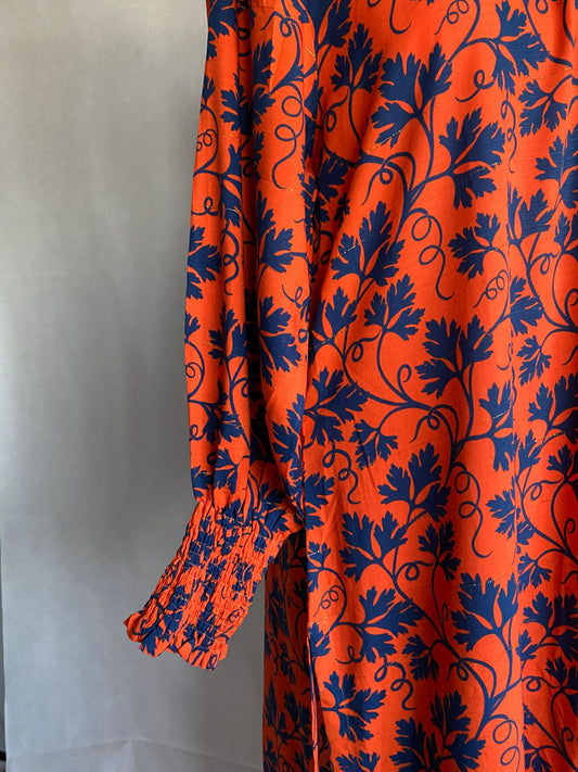 LONG FLORAL DRESS SHIRT WITH TROUSER BOTTOMS