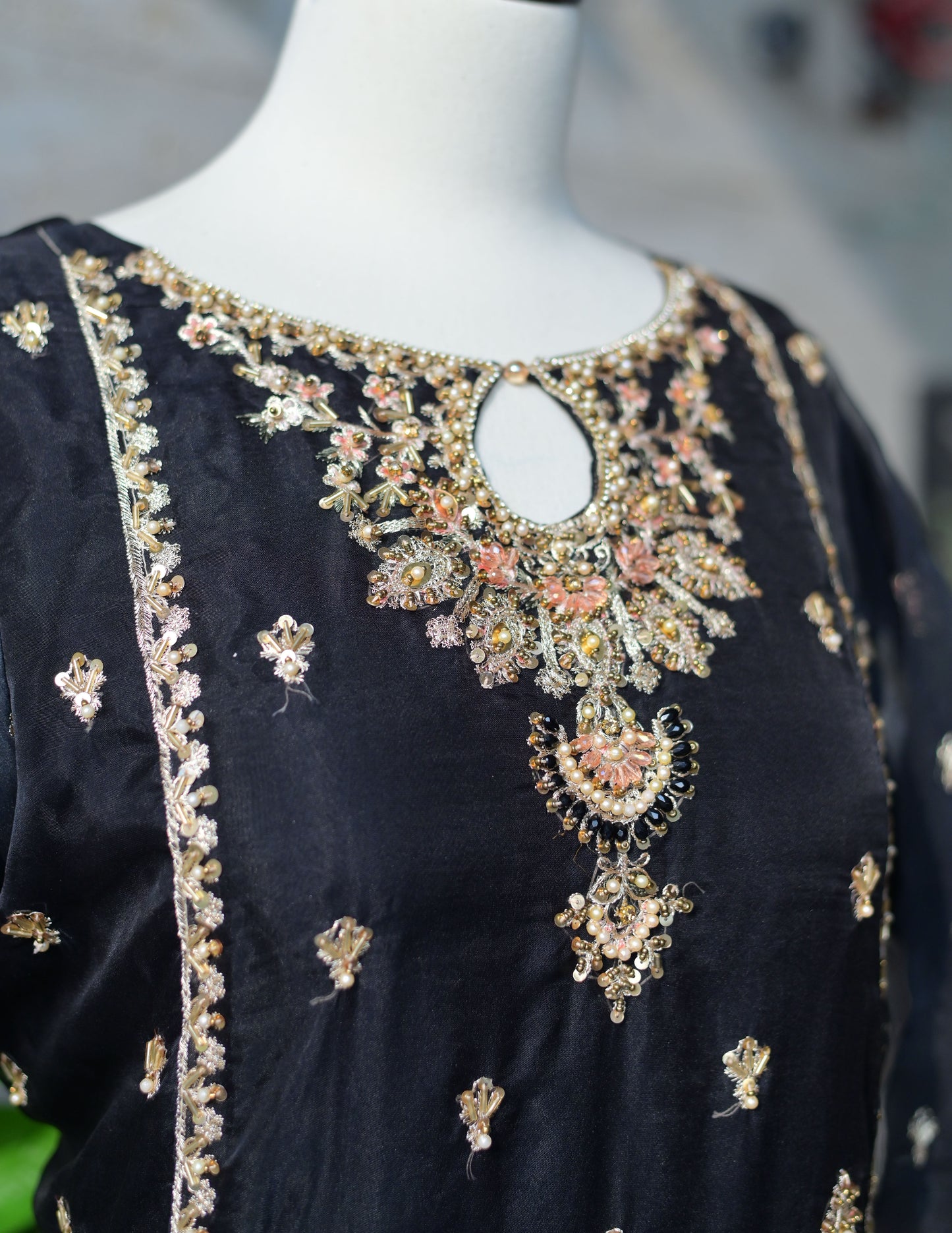 3 PC STITCHED EMBROIDERED ORGANZA SUIT