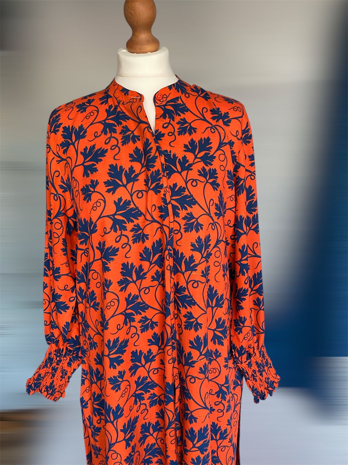 LONG FLORAL DRESS SHIRT WITH TROUSER BOTTOMS