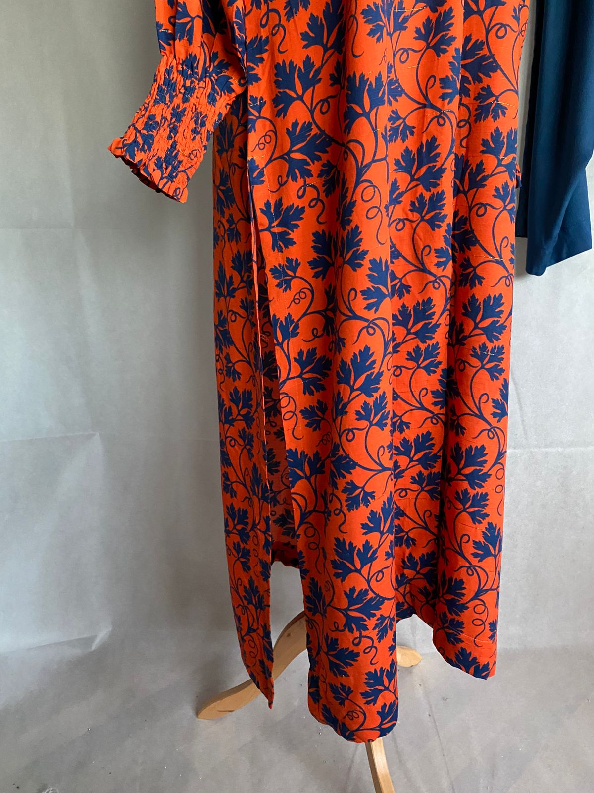 LONG FLORAL DRESS SHIRT WITH TROUSER BOTTOMS