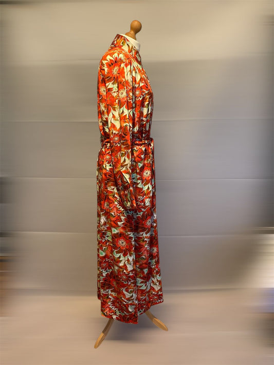 VIBRANT MAXI STYLE FULL LENGTH DRESS WITH A BELT